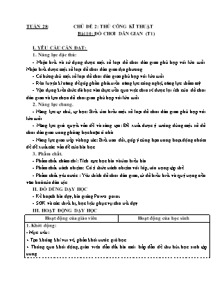 Giáo án Công nghệ 4 (Kết nối tri thức) - Tuần 28