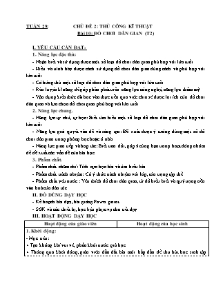 Giáo án Công nghệ 4 (Kết nối tri thức) - Tuần 29