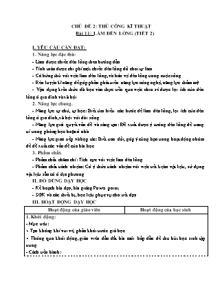 Giáo án Công nghệ 4 (Kết nối tri thức) - Tuần 31