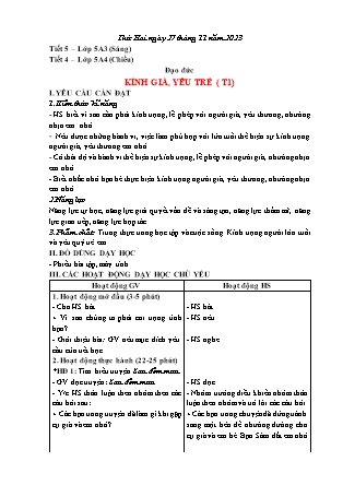 Giáo án Đạo đức 4 (Kết nối tri thức) - Tuần 13 - Năm học 2023-2024