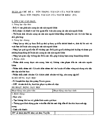 Giáo án Đạo đức 4 (Kết nối tri thức) - Tuần 15