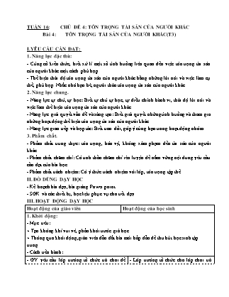 Giáo án Đạo đức 4 (Kết nối tri thức) - Tuần 16