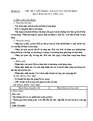 Giáo án Đạo đức 4 (Kết nối tri thức) - Tuần 17