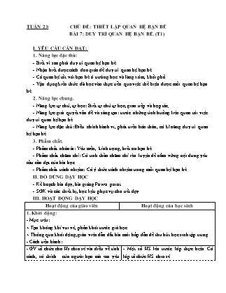 Giáo án Đạo đức 4 (Kết nối tri thức) - Tuần 23