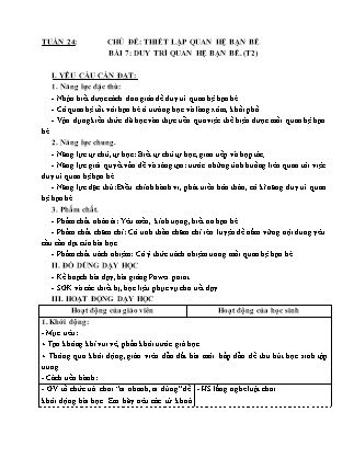 Giáo án Đạo đức 4 (Kết nối tri thức) - Tuần 24
