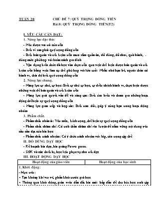 Giáo án Đạo đức 4 (Kết nối tri thức) - Tuần 28