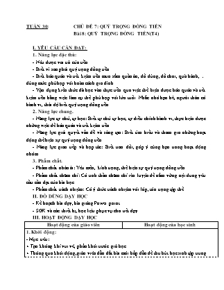Giáo án Đạo đức 4 (Kết nối tri thức) - Tuần 30