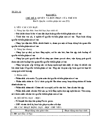 Giáo án Đạo đức 4 (Kết nối tri thức) - Tuần 32