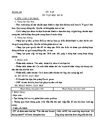 Giáo án Đạo đức 4 (Kết nối tri thức) - Tuần 35