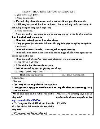 Giáo án Đạo đức 4 (Kết nối tri thức) - Tuần 9: Thực hành kĩ năng giữa học kì I