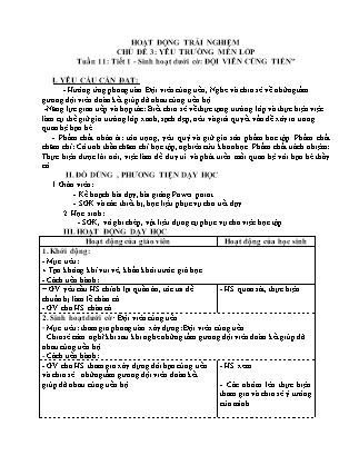 Giáo án Hoạt động trải nghiệm 4 (Kết nối tri thức) - Tuần 11