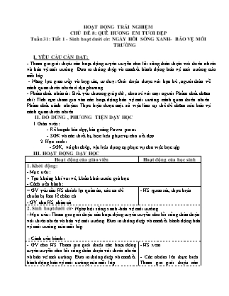 Giáo án Hoạt động trải nghiệm 4 (Kết nối tri thức) - Tuần 31