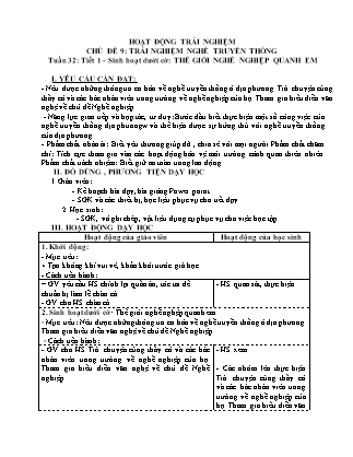 Giáo án Hoạt động trải nghiệm 4 (Kết nối tri thức) - Tuần 32
