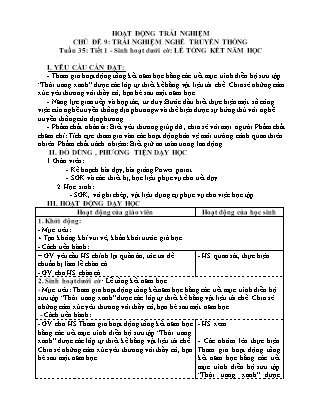 Giáo án Hoạt động trải nghiệm 4 (Kết nối tri thức) - Tuần 35