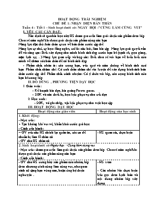 Giáo án Hoạt động trải nghiệm 4 (Kết nối tri thức) - Tuần 4
