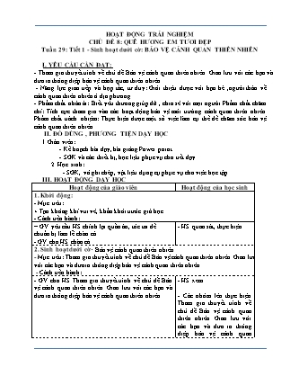 Giáo án Hoạt động trải nghiệm Lớp 4 (Kết nối tri thức) - Tuần 29