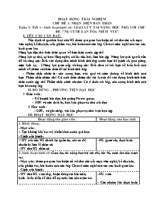 Giáo án Hoạt động trải nghiệm Lớp 4 (Kết nối tri thức) - Tuần 3
