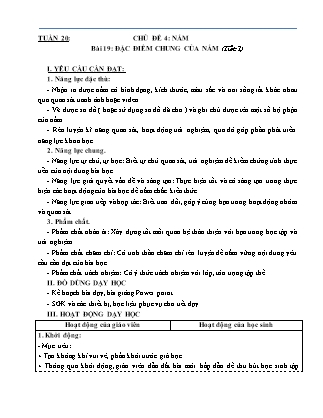Giáo án Khoa học 4 (Kết nối tri thức) - Tuần 20