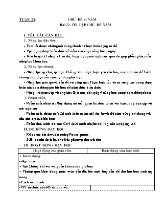 Giáo án Khoa học 4 (Kết nối tri thức) - Tuần 23