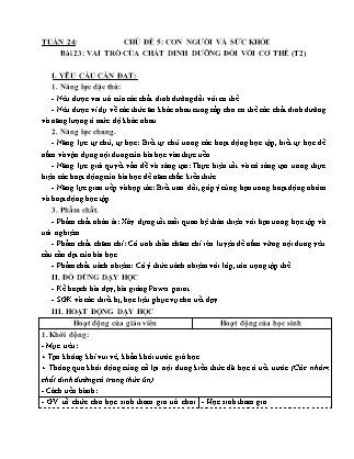 Giáo án Khoa học 4 (Kết nối tri thức) - Tuần 24