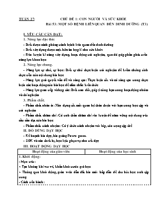 Giáo án Khoa học 4 (Kết nối tri thức) - Tuần 27