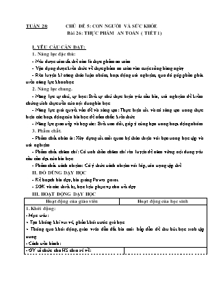 Giáo án Khoa học 4 (Kết nối tri thức) - Tuần 28