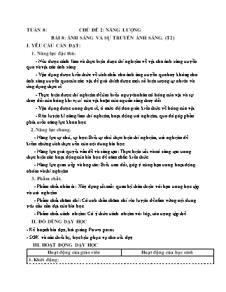 Giáo án Khoa học 4 (Kết nối tri thức) - Tuần 8