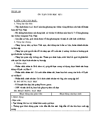 Giáo án Lịch sử và Địa lí 4 (Kết nối tri thức) - Tuần 18
