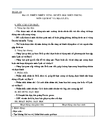 Giáo án Lịch sử và Địa lí 4 (Kết nối tri thức) - Tuần 19