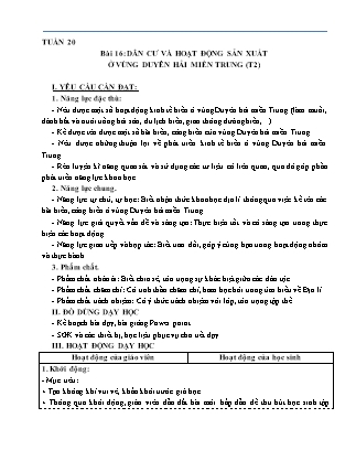 Giáo án Lịch sử và Địa lí 4 (Kết nối tri thức) - Tuần 20