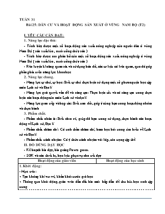 Giáo án Lịch sử và Địa lí 4 (Kết nối tri thức) - Tuần 31