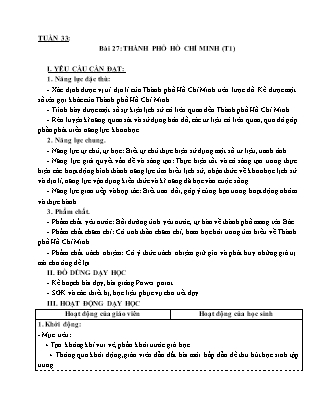 Giáo án Lịch sử và Địa lí 4 (Kết nối tri thức) - Tuần 33