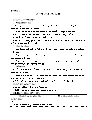 Giáo án Lịch sử và Địa lí 4 (Kết nối tri thức) - Tuần 35