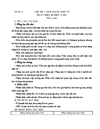 Giáo án Tiếng Việt 4 (Kết nối tri thức) - Tuần 1, Chủ đề 1: Mỗi người một vẻ