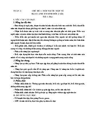 Giáo án Tiếng Việt 4 (Kết nối tri thức) - Tuần 2, Chủ đề 1: Mỗi người 1 vẻ