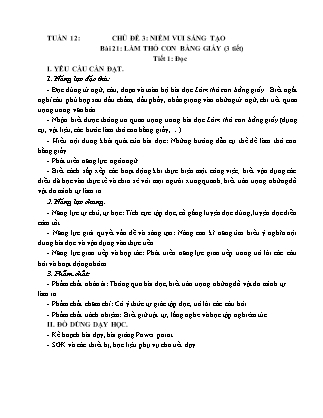 Giáo án Tiếng Việt Lớp 4 (Kết nối tri thức) - Tuần 12