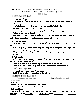 Giáo án Tiếng Việt Lớp 4 (Kết nối tri thức) - Tuần 17