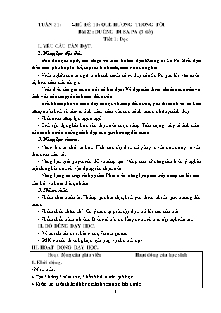Giáo án Tiếng Việt Lớp 4 (Kết nối tri thức) - Tuần 31