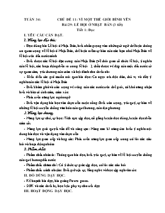 Giáo án Tiếng Việt Lớp 4 (Kết nối tri thức) - Tuần 34