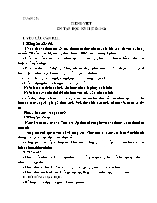 Giáo án Tiếng Việt Lớp 4 (Kết nối tri thức) - Tuần 35