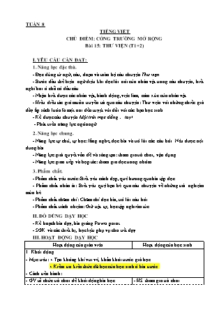 Giáo án Tiếng Việt Lớp 4 (Kết nối tri thức) - Tuần 8
