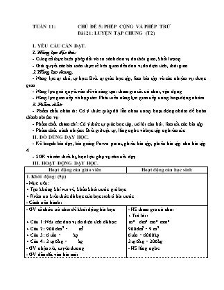 Giáo án Toán Lớp 4 (Kết nối tri thức) - Tuần 11