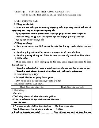 Giáo án Toán Lớp 4 (Kết nối tri thức) - Tuần 12