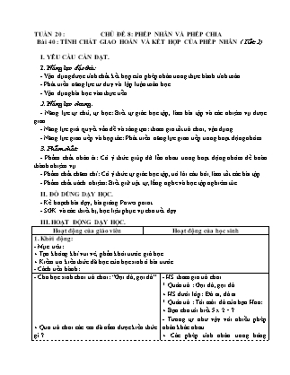 Giáo án Toán Lớp 4 (Kết nối tri thức) - Tuần 20