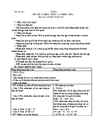 Giáo án Toán Lớp 4 (Kết nối tri thức) - Tuần 21