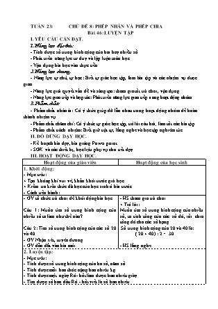 Giáo án Toán Lớp 4 (Kết nối tri thức) - Tuần 23