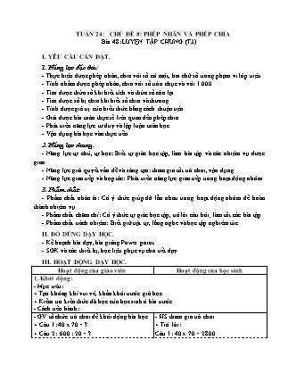 Giáo án Toán Lớp 4 (Kết nối tri thức) - Tuần 24