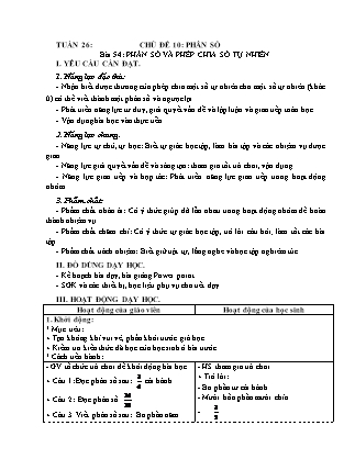 Giáo án Toán Lớp 4 (Kết nối tri thức) - Tuần 26