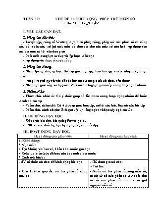 Giáo án Toán Lớp 4 (Kết nối tri thức) - Tuần 30