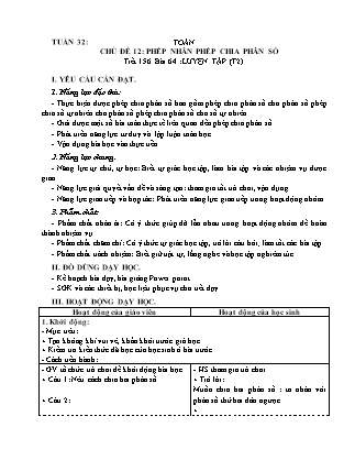 Giáo án Toán Lớp 4 (Kết nối tri thức) - Tuần 32